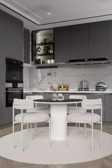 Σετ Τραπεζαρίας 90x90 Καρέκλες Teddy Μεταλλικής Λάμψης