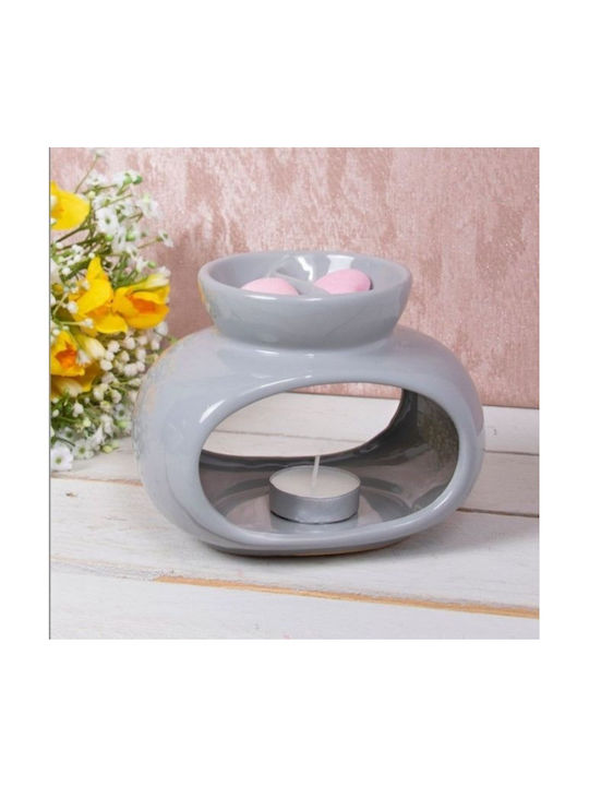 Double Aromatherapy Essential Oils & Wax Melt Oval Grey 16cm