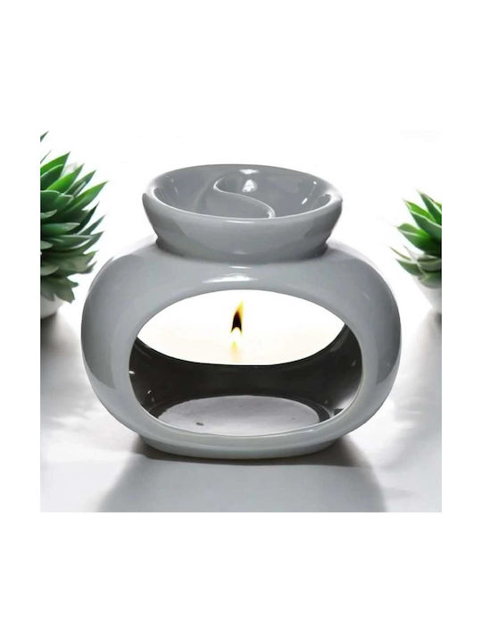 Double Aromatherapy Essential Oils & Wax Melt Oval Grey 16cm