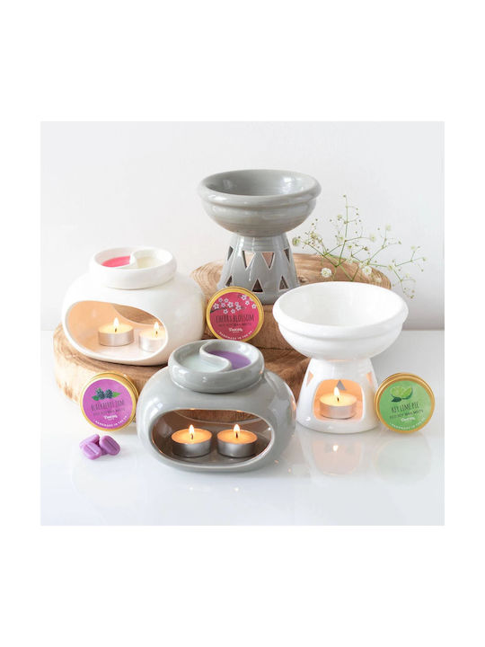 Double Aromatherapy Essential Oils & Wax Melt Oval Grey 16cm