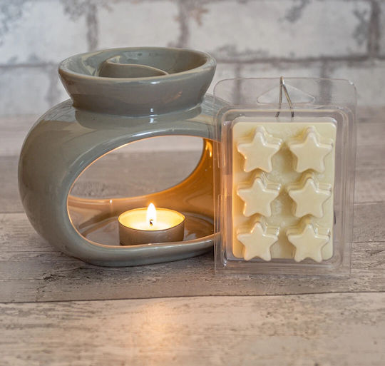 Διπλός Αρωματιστής Αιθέρια Έλαια & Wax Melt Οβάλ Γκρι 16cm