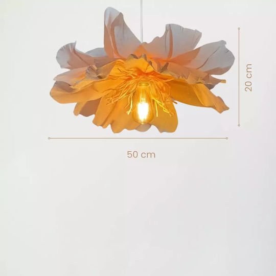 Handgefertigte Deckenleuchte Flora Rosa Italienisches Papier Krapón