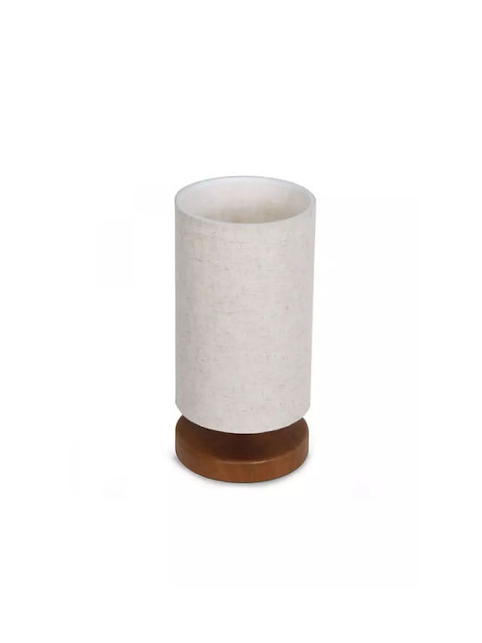 Set of 2 Wooden Base Table Lamps with Linen Shade