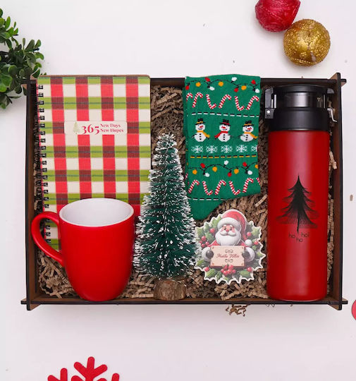 Weihnachtsaccessoires Geschenk-Set Notizbuch Silvester Tasse Wasserflasche Baum Weihnachtsstrumpf Magnet Code 97846