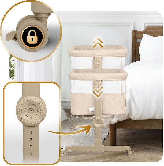Nukido Cradle Playpen with Mattress and Wheels Beige