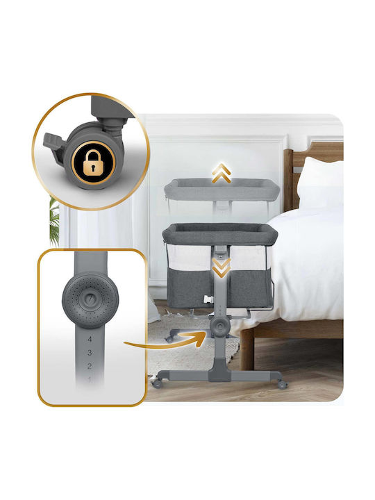Nukido Baby Cradle Playpen with Mattress and Wheels Gray