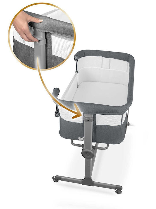 Nukido Baby Cradle Playpen with Mattress and Wheels Gray