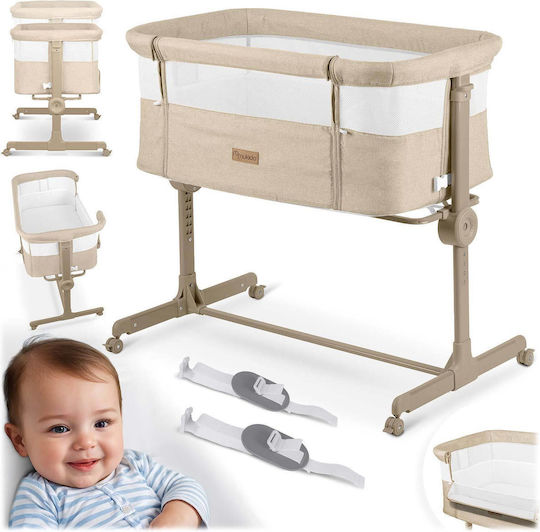 Nukido Cradle Playpen with Mattress and Wheels Beige