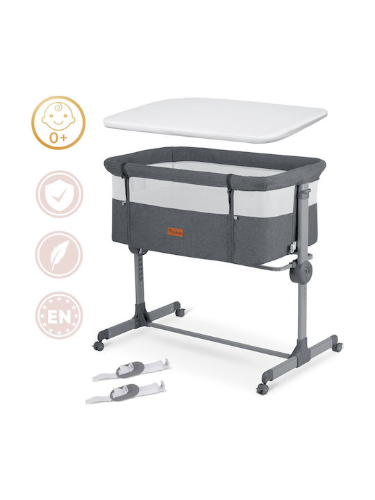 Nukido Baby Cradle Playpen with Mattress and Wheels Gray