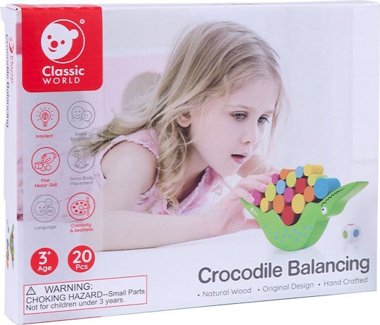 Classic World Παιχνίδι Στοίβαξης Crocodile Balancing από Ξύλο για 36+ Μηνών