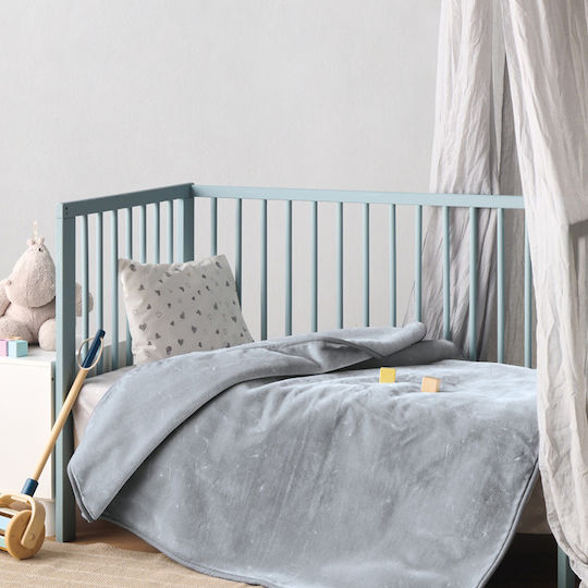 Kentia Κουβέρτα Κούνιας Baby Notte Γκρι 100x140εκ.
