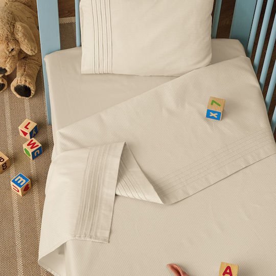 Kentia Whisper 12 Baby Sheets Set Crib Cotton Beige 120x170cm 3pcs