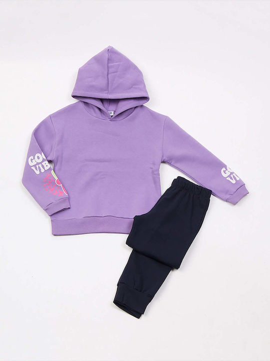Kids Sweatpants Set Lilac 2pcs