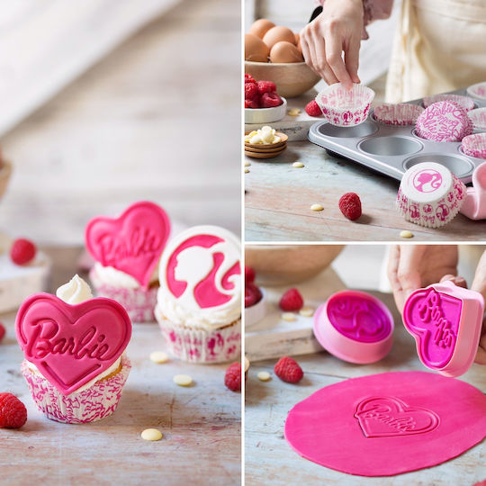 Decora Barbie Stamp Design Impression Cookie Cutter Heart Plastic