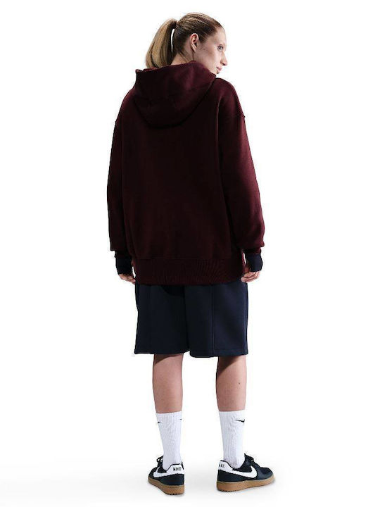 Women's Sweatshirt Jacket Hooded Burgundy
