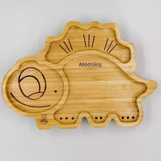 Pandaboo Baby Food Plate made of Bamboo Blue