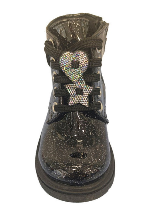 Kinderstiefel mit Reißverschluss Schwarz