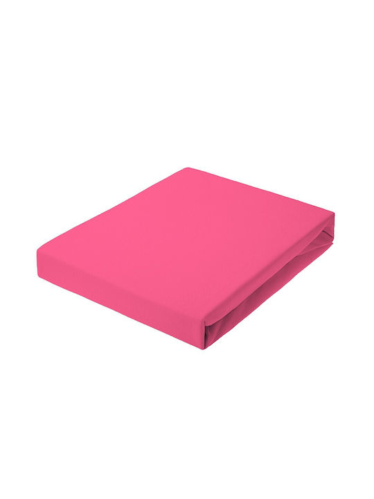 Kotonia Home Cearșaf King Size cu Elastic 180x200+20cm. Fuchsia