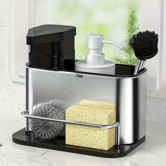 Organizer für die Küchenspüle aus Inox Edelstahl Silber 18.5x17.5x12.5cm