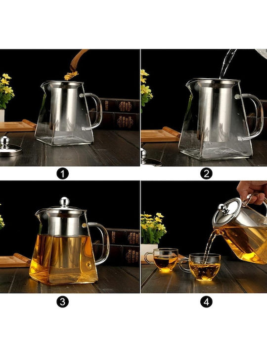 Teapot with Filter Glass Transparent 700ml