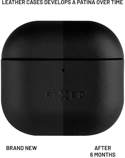 Fixed Podsleather Θήκη Δερμάτινη σε Μαύρο χρώμα για Apple AirPods 4