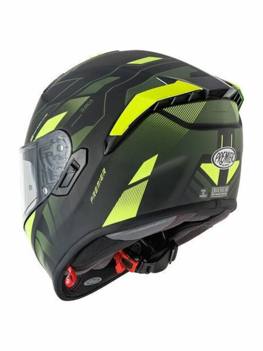 Premier Evoluzione PR 92 BM Black / Yellow Motorcycle Helmet Full Face ECE 22.06 1450gr with Pinlock and Sunvisor