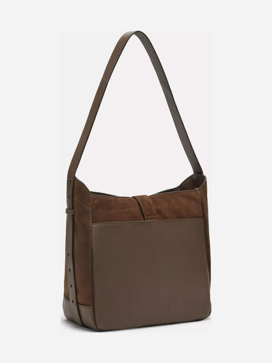 Leder Damentasche Schultertasche Braun
