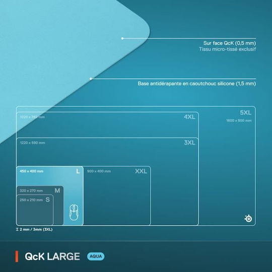Gaming Mouse Pad Steelseries Qck L Cyan