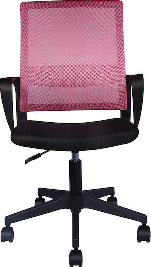 Bakaji Bürostuhl mit Arme Schwarz und Rosa