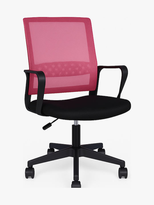 Bakaji Bürostuhl mit Arme Schwarz und Rosa