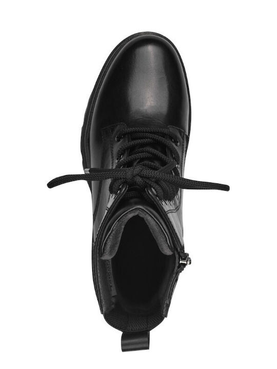 Leder Stiefeletten Damen Schwarz