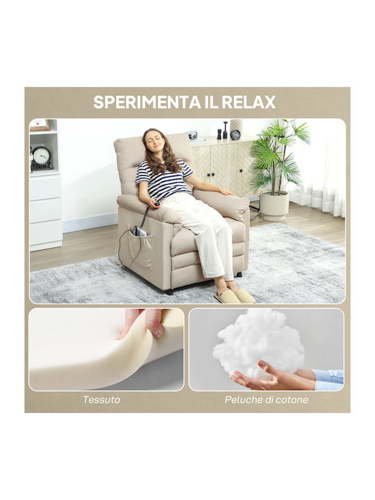 Fotoliu Relax Masaj cu Puf Bej 82x99x106cm