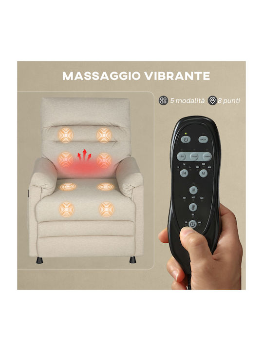 Fotoliu Relax Masaj cu Puf Bej 82x99x106cm