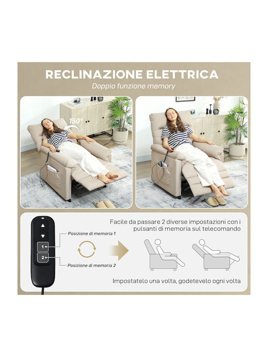 Fotoliu Relax Masaj cu Puf Bej 82x99x106cm