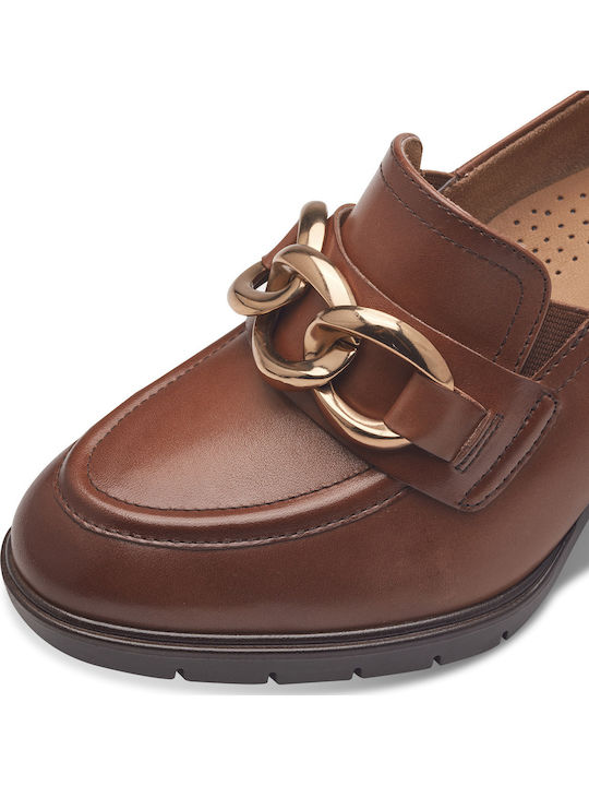 Leather Tabac Brown Medium Heels