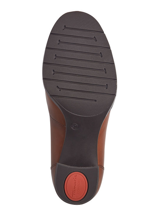 Leather Tabac Brown Medium Heels