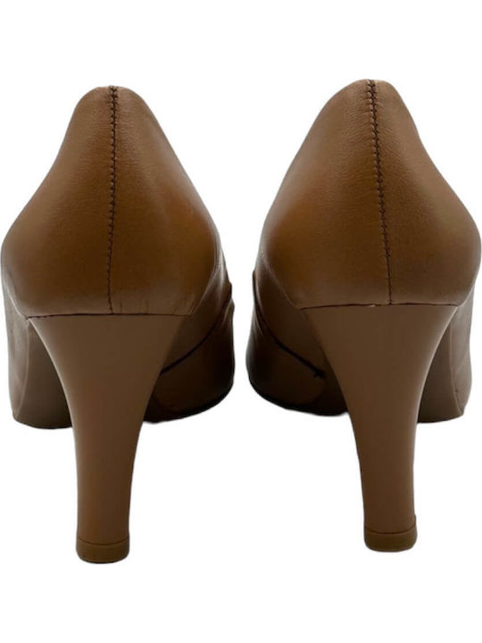 Anatomic Leather Pointed Toe Stiletto Tambac Brown High Heels