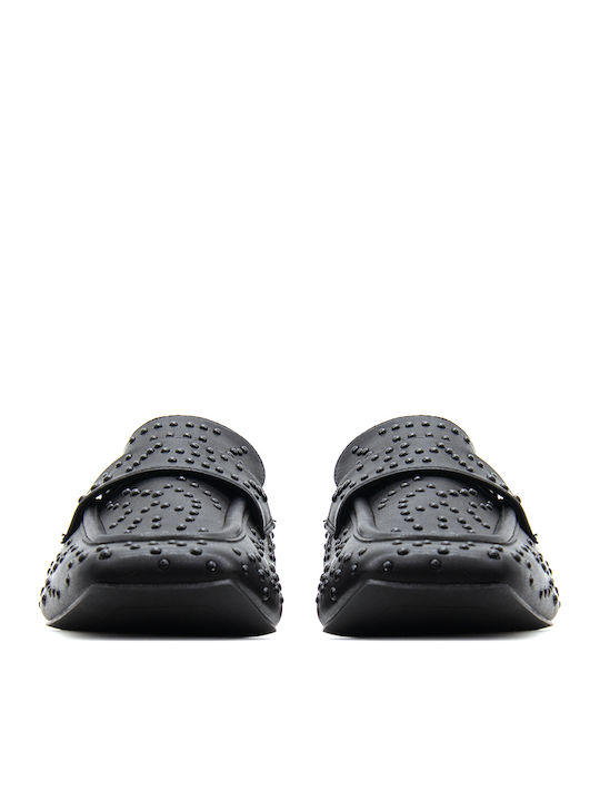 Leather Women's Moccasins in Black Color