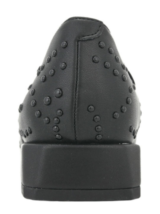 Leather Women's Moccasins in Black Color