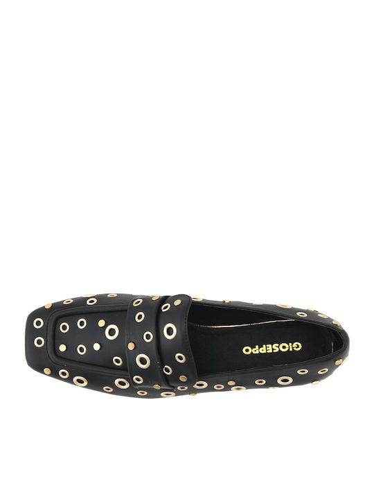 Leder Damen Mokassins in Schwarz Farbe