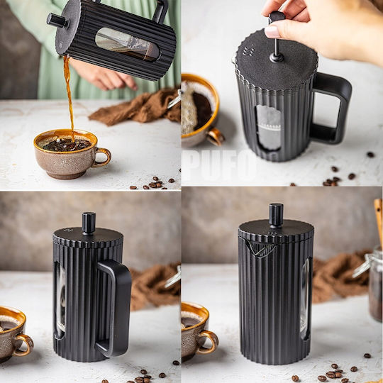 Pufo Infuser Französische Pressstempel-Kaffeemaschine 600ml Tee Kaffee Intensives Aroma Einfache Zubereitung