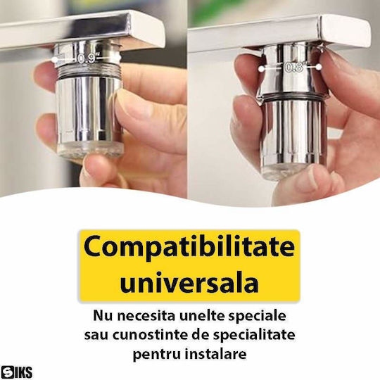 Siks Capac Pentru Robinet Tip Duza Led Colorat De Ambient Plastic Universal Argintiu