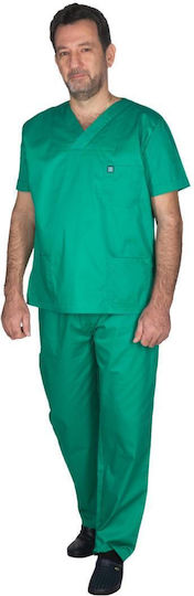Alezi Unisex Green Pants & Blouse Set Cotton and Polyester