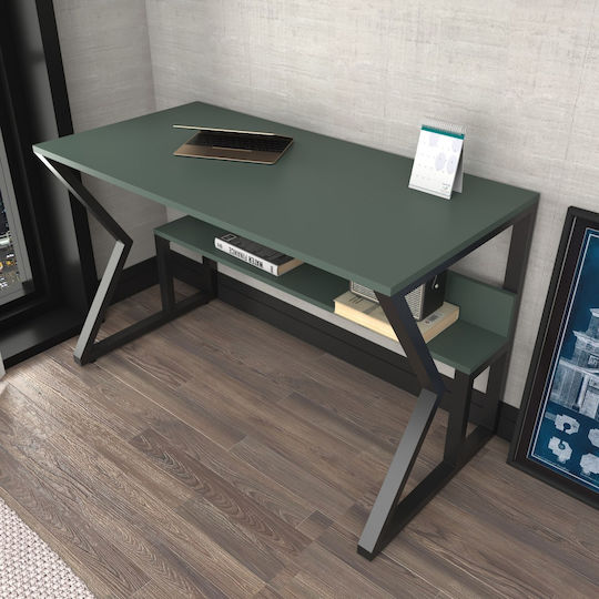 Γραφείο Wake Ξύλινο Green-black 120x60x72.8εκ.