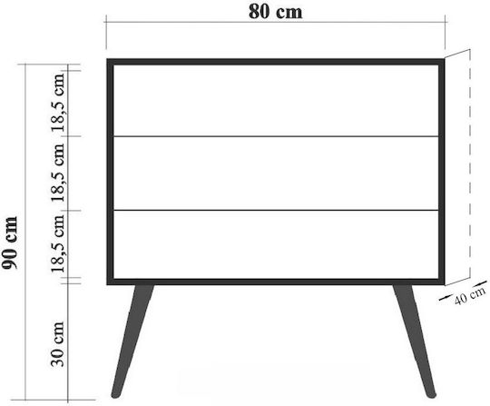 Schublade City Trio 869vel3469 80x40x89cm Multi