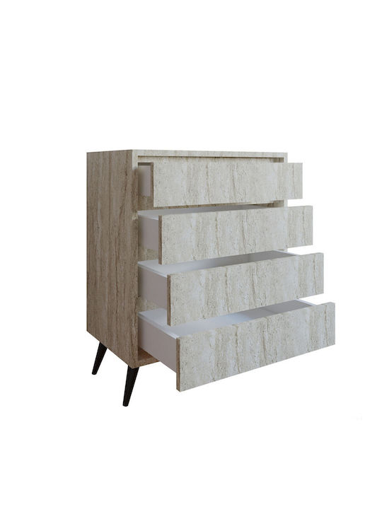 Συρταριέρα Креватокамарас Дървена Suvera Travertine Beige 70x40x86бр
