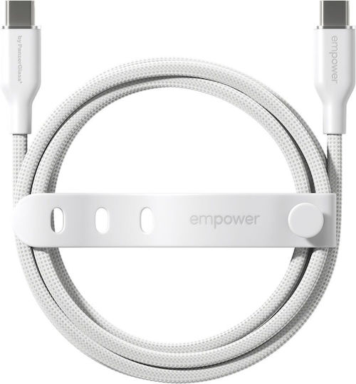Empower by PanzerGlass USB 2.0 Cable USB-C Male - USB-C 60W PD White 1.2m