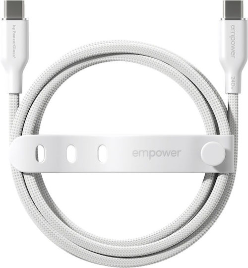 Empower by PanzerGlass USB 2.0 Cable USB-C Male - USB-C 240W PD White 1.2m