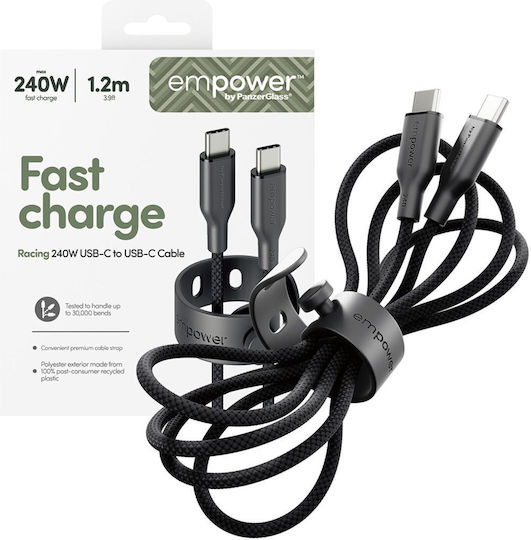 Empower by PanzerGlass USB 2.0 Cable USB-C Male - USB-C 240W PD Black 1.2m