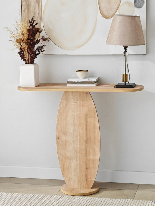 Elliptical Console 552nos2496 100x30x81cm Oak Particleboard Melamine